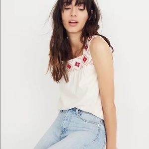 Madewell • Linen Embroidered Island Tank